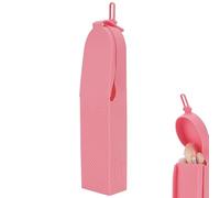 Biiange Porta pennelli da trucco, in gel di silice rosa, porta pennelli da trucco portatile per viaggi, organizer per strumenti da trucco per donne (1 confezione), Rosa, Semplicità