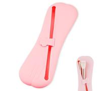 Biiange Porta pennelli da trucco portatile in silicone, organizer per pennelli da trucco per viaggi, borsa morbida per cosmetici (rosa), Rosa, Adorabile