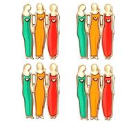 Biiange Set di 4 spille a forma di fiore, eleganti spille in lega per balli, lauree, feste, matrimoni, regalo sentimentale per sorelle e amici, 1.18x1.10x0.31 inches, Lega di acciaio, Nessuna pietra