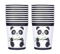 BIIDY 20pcs Carino Panda Bicchieri di Carta Monouso, Riciclabile Eco Friendly Stoviglie, per Festa a Tema Picnic Festival Uso Quotidiano