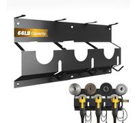 Biigdan 2 in 1 Supporto Per Smerigliatrice,Capacità di carico 66LB,Parete per Smerigliatrice per Bosch, Makita, Einhell,Supporto per Smerigliatrice Angolare Con 3 scomparti e 4 ganci per mole