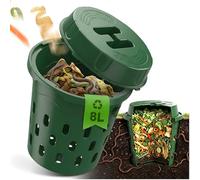 Biigdan 8L Sotterraneo Compostiera da Giardino con Coperchio,PVC Compostiera con Fori di Ventilazione,Organico Lombricompostiera Migliorare il Terreno, per Piante,Giardini,Aiuole,Cortili