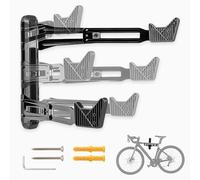 Biigdan Supporto da Parete per Bicicletta Allungabile, per Mountain Bike e Bici da Strada,Robusto Porta Bici da Muro Capacità di Carico 40kg, Appendi Bici da Muro Salvaspazio per garage e casa