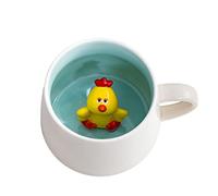 Biigming Tazza Pollo Tazza Animal 3D in Ceramica 350ml Tazzine da caffè Mug con Figurine Animati Regalo per Natale, Compleanno, Amici, Familiari o Bambini(Pollo)