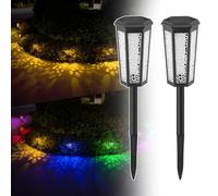 BiiKoon Luci da Giardino Solari A LED Luci da Percorso for Esterni Bianco Caldo/Colore Che Cambia Luce da Percorso Impermeabile for Il Cortile del Cortile Decorativo (Color : 2 Pack)