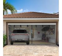 BiirBlue Zanzariera per garage, 40,6 x 2,4 m, 2 auto, resistente, in rete in fibra di vetro, schermo magnetico a scomparsa, porta con 38 magneti per garage, patio, palestra, portica, 480 x 248 cm