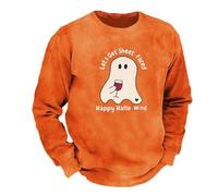BIISDOST Maglione di Halloween Uomo Carino Fantasma Stampato Felpe Manica Lunga Vacanza Pullover Girocollo Festa Felpa Tinta Unita Casual Tuta Top Vestibilità Larga Activewear Leggero Maglioni da