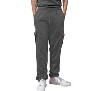 BIISDOST Pantaloni da jogging cargo da uomo UK in pile con coulisse pantaloni da lavoro a gamba dritta pantaloni da jogging elasticizzati vestibilità comoda pantaloni tattici tinta unita orlo aperto