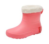 BIISDOST Stivali di gomma Stivali da pioggia con botte media per studenti, caldi, impermeabili, antiscivolo, più scarpe da acqua in velluto, scarpe in gomma scarpe argentate da donna tacco piccolo, c