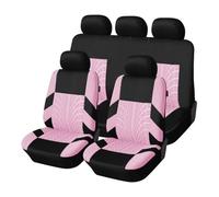 BIISVM Auto Anteriore Coprisedile Per Logan 2 Per Sandero 2014-2019 Coprisedili Per Auto Set Universali Per La Maggior Parte Con Dettagli Traccia Dei Pneumatici(Pink-9Piece)