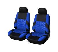 BIISVM Auto Anteriore Coprisedile Set Coprisedili Per Auto Universali Per La Maggior Parte Con Protezione Per Lo Styling Dei Dettagli Tracce Pneumatici(Blue 2 pieces)