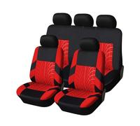 BIISVM Auto Anteriore Coprisedile Set Coprisedili Per Auto Universali Per La Maggior Parte Con Protezione Per Lo Styling Dei Dettagli Tracce Pneumatici(Red full set)