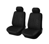 BIISVM Auto Anteriore Coprisedile Set Coprisedili Per Auto Universali Per La Maggior Parte Con Protezione Per Lo Styling Dei Dettagli Tracce Pneumatici(Black 2 pieces)