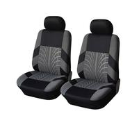 BIISVM Auto Anteriore Coprisedile Set Coprisedili Per Auto Universali Per La Maggior Parte Con Protezione Per Lo Styling Dei Dettagli Tracce Pneumatici(Gray 2 pieces)