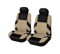 BIISVM Auto Anteriore Coprisedile Set Coprisedili Per Auto Universali Per La Maggior Parte Con Protezione Per Lo Styling Dei Dettagli Tracce Pneumatici(Beige 2 pieces)