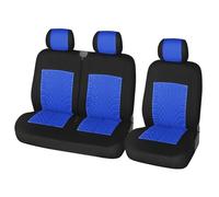 BIISVM Coprisedile Coprisedili Universali per Camion 2+1 Furgoni, per Conducente Singolo E Passeggero Doppio per Opel per Movano per Vivaro(3-Seater Blue A)