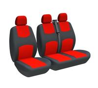 BIISVM Coprisedile Coprisedili Universali per Camion 2+1 Furgoni, per Conducente Singolo E Passeggero Doppio per Opel per Movano per Vivaro(3-Seater Red)
