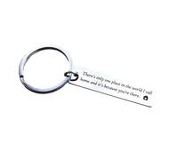 BIIVSOV Regalo per fidanzate Portachiavi Relazione a lunga distanza Regalo San Valentino per donne uomini - C'è solo un posto..., Argento, Small