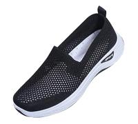 biJerou Calzini da sneaker, 39-42, divertenti, da donna, colore bianco, scarpe da trekking, leggere, protezione alla caviglia, da donna, con zeppa, in tela, da donna, eleganti con tacco, Nero , 37 EU