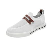 biJerou Moda estiva uomo One Foot Stirrup Sneakers Uomo Tessuto Mesh Comode Scarpe Casual Compatible with Moto Scarpe 42, bianco, 42 EU