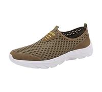 biJerou Moda estiva Uomo One Foot Stirrup Sneakers Uomo Tessuto Mesh Comode Scarpe Casual Scarpe Nero 42, cachi, 44 EU 3X-Stretta