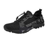 biJerou Scarpe da trail running da uomo per avventure all'aria aperta, robuste scarpe sportive con suola antiscivolo, tomaia traspirante e tecnologia ammortizzante, escursioni e trekking, Nero , 41 EU