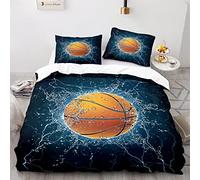 BIJOOT Basket Copripiumino Morbida Microfibra Set Di Biancheria Da Letto Stampa 3D Parure Copripiumino Matrimoniale 220 X 240 Cm Con 2 Pezzi 50X75Cm Federe