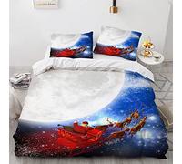 BIJOOT Copripiumini Da Letto 240X260 Cm Con 2 Pezzi 50X75Cm Federe Natalizio Natale Natalizi Babbo Copripiumino Matrimoniale Morbida Microfibra Copripiumino Stampa 3D