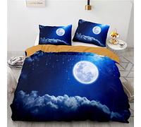 BIJOOT Galassia Spazio Copripiumino Morbida Microfibra Copripiumini Da Letto Stampa 3D Sacco Copripiumino Singolo 155 X 220 Cm Con 2 Pezzi 50X75Cm Federe
