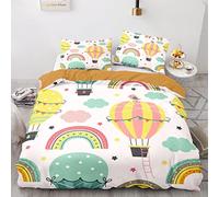 BIJOOT Morbida Microfibra Completo Copripiumino Arcobaleno Sacco Copripiumino Matrimoniale 220X240 Cm Copripiumino Con 2 Pezzi 50X75Cm Federe Stampa 3D