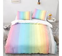 BIJOOT Morbida Microfibra Sacco Copripiumino Arcobaleno Sacco Copripiumino Singolo 155 X 220 Cm Copripiumino Con 2 Pezzi 50X75Cm Federe Stampa 3D