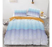 BIJOOT Morbida Microfibra Set Copripiumini E Federe Ondulazione Sacco Copripiumino Matrimoniale 240 X 260 Cm Copripiumino Con 2 Pezzi 50X75Cm Federe Stampa 3D