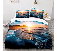 BIJOOT Morbida Microfibra Set Copripiumino Mare Oceano Sacco Copripiumino Matrimoniale 220X240 Cm Copripiumino Con 2 Pezzi 50X75Cm Federe Stampa 3D