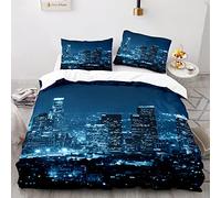 BIJOOT New York Copri Piumone Morbida Microfibra Set Copripiumino Matrimoniale Stampa 3D Sacco Copripiumino Una Piazza E Mezza 200 X 200 Cm Con 2 Pezzi 50X75Cm Federe