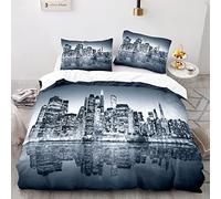 BIJOOT New York Copripiumino Una Piazza E Mezza Morbida Microfibra Set Copripiumini E Federe Stampa 3D Completo Copripiumino Matrimoniale 200X200 Cm Con 2 Pezzi 50X75Cm Federe