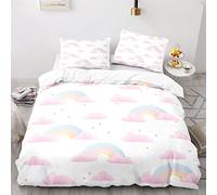 BIJOOT Sacco Copripiumino 155X220 Cm Con 2 Pezzi 50X75Cm Federe Arcobaleno Copripiumino Singolo Ragazza Morbida Microfibra Copripiumino Stampa 3D