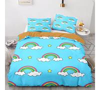 BIJOOT Sacco Copripiumino 220X240 Cm Con 2 Pezzi 50X75Cm Federe Arcobaleno Set Copripiumino Matrimoniale Morbida Microfibra Copripiumino Stampa 3D