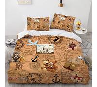 BIJOOT Sacco Copripiumino Matrimoniale Con 2 Pezzi 50X75Cm Federe Morbida Microfibra Copripiumino Piccolo Orso 240 X 260 Cm Copripiumino 3D Stampa 3D