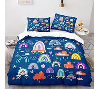 BIJOOT Sacco Copripiumino Una Piazza E Mezza 200 X 200 Cm Morbida Microfibra Copripiumino 3D Arcobaleno Stampa 3D Parure Copripiumino Matrimoniale Con 2 Pezzi 50X75Cm Federe