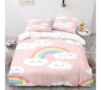 BIJOOT Stampa 3D Completo Copripiumino 240 X 260 Cm Copripiumino Matrimoniale King Size Morbida Microfibra Arcobaleno Copripiumino Con 2 Pezzi 50X75Cm Federe