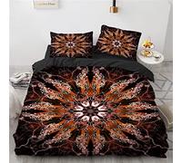 BIJOOT Stampa 3D Copri Piumino 240X260 Cm Completo Copripiumino Matrimoniale Morbida Microfibra Boho Chic Bohemien Copripiumino Con 2 Pezzi 50X75Cm Federe