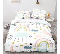 BIJOOT Stampa 3D Sacco Copripiumino 135 X 200 Cm Copripiumino Singolo Ragazzo Morbida Microfibra Arcobaleno Copripiumino Con 2 Pezzi 50X75Cm Federe