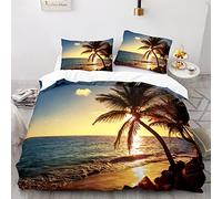 BIJOOT Stampa 3D Sacco Copripiumino 220 X 240 Cm Completo Copripiumino Matrimoniale Morbida Microfibra Tema Mare Spiaggia Paesaggio Panorama Copripiumino Con 2 Pezzi 50X75Cm Federe