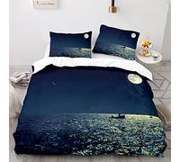 BIJOOT Tema Mare Spiaggia Paesaggio Panorama Copripiumino Matrimoniale King Size Morbida Microfibra Copripiumino Stampa 3D Set Copripiumini E Federe 240 X 260 Cm Con 2 Pezzi 50X75Cm Federe