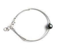 Bijoux et Objets Le Luft - Bracciale in argento sterling con perle nere di Tahiti - Dimensioni della perla: 9 millimetri