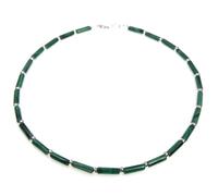 Bijoux et Objets Le Luft - Collana in argento sterling con malachite - Dimensioni delle pietre 4 x 13 millimetri