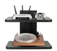 BiJun Mensola per TV da Parete, Mobiletto Sospeso, Montaggio a Parete, Centro Intrattenimento, Media Router, Unità per PS4/Decoder via Cavo/Lettori