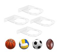 BiJun Porta Palloni da Muro, Acrilico Espositore Palloni da Calcio, Stoccaggio da Pallacanestro Calcio Pallavolo Porta Palloni Espositore