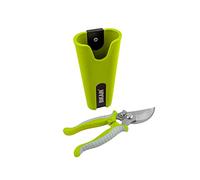 BIKAIN Kit di Forbice da Potatura Curva Cromata e Custodia - 35RKIT2 | Manico bimateriale antiscivolo, leggera e maneggevole per giardinaggio, vendemmia, raccolta e potatura delicata