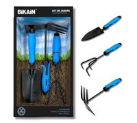 BIKAIN - Kit per giardinaggio e orticoltura - Include pala larga, piccone + forca e coltivatore - Manici ergonomici e antiscivolo - Utensili in acciaio - Utensili da giardinaggio